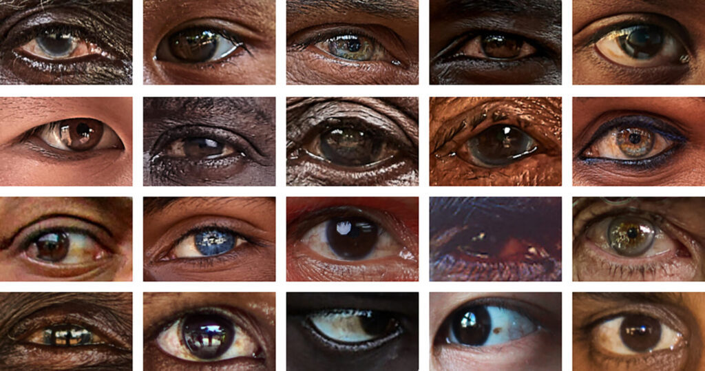 Fotomontaje con imágenes de varios ojos humanos