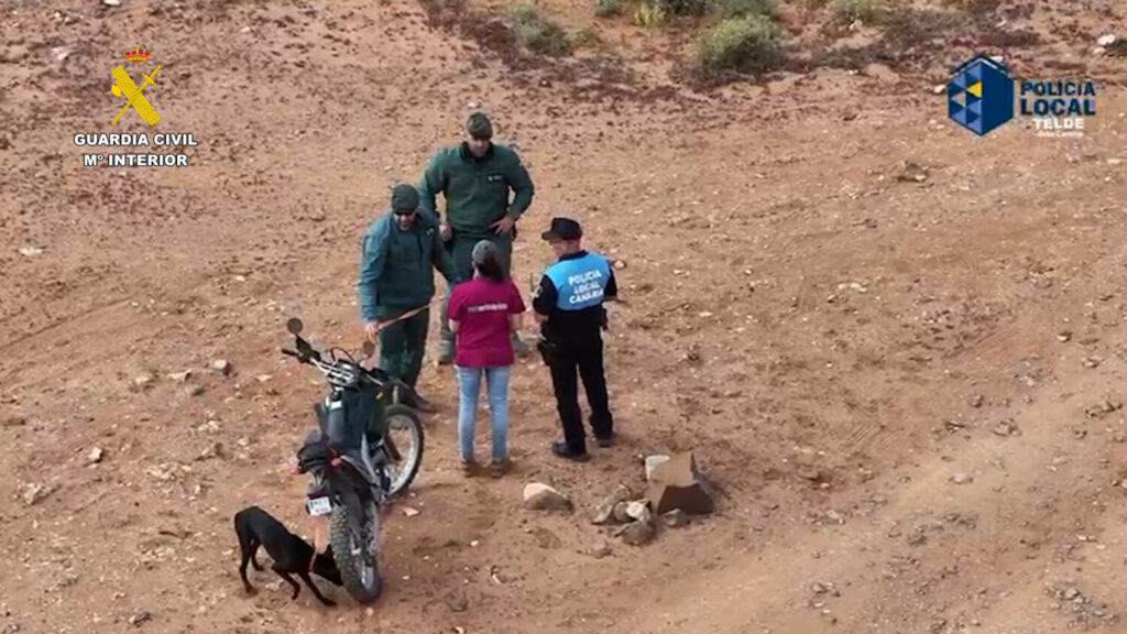 Agentes del Seprona y la Policía Local de Telde durante el operativo conjunto llevado a cabo en Cuatro Puertas