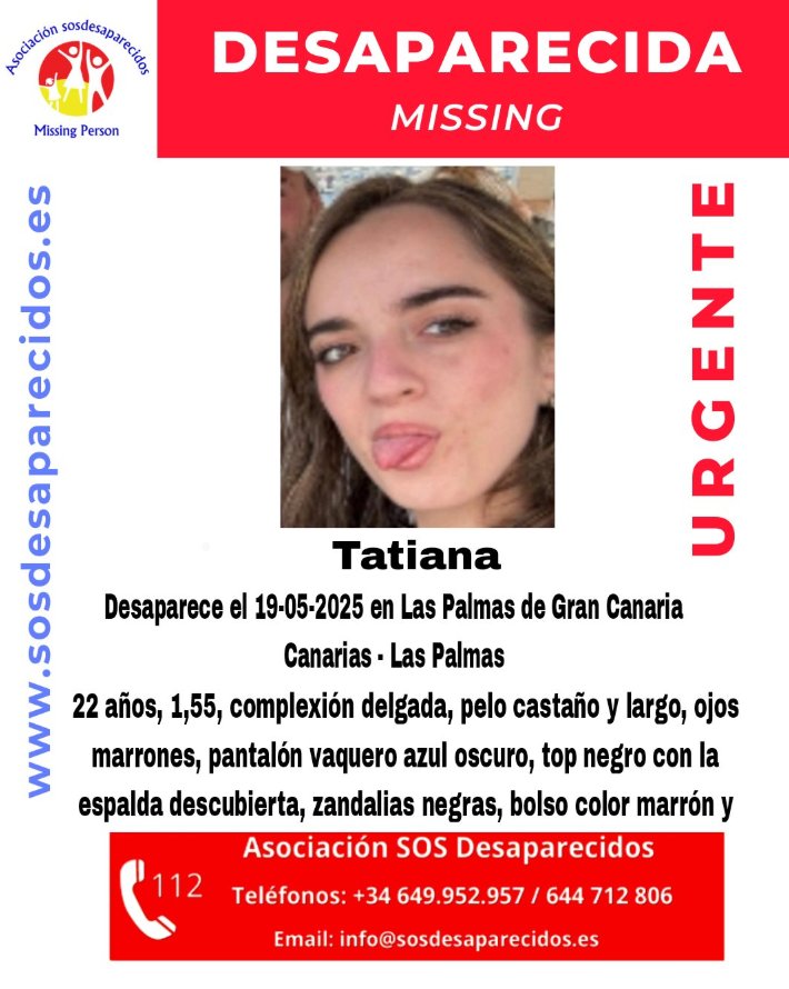 Buscan a Tatiana, una joven desaparecida en Las Palmas de Gran Canaria