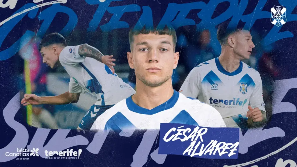 El lateral derecho César Álvarez tendrá contrato profesional con el CD Tenerife hasta 2028