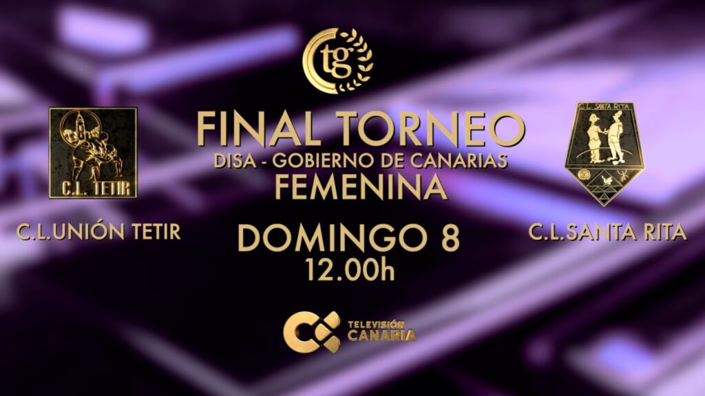 Cartela con la fecha y la hora del torneo regional femenino de lucha canaria