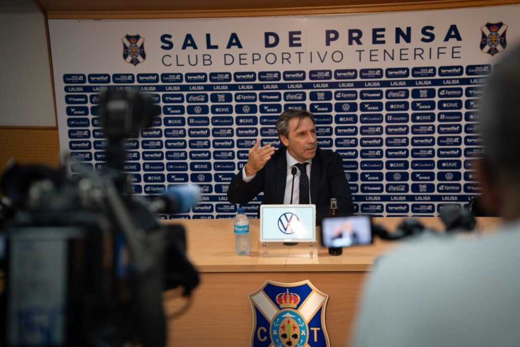 Felipe Miñambres ya ejerce como presidente del CD Tenerife. Imagen: CD Tenerife