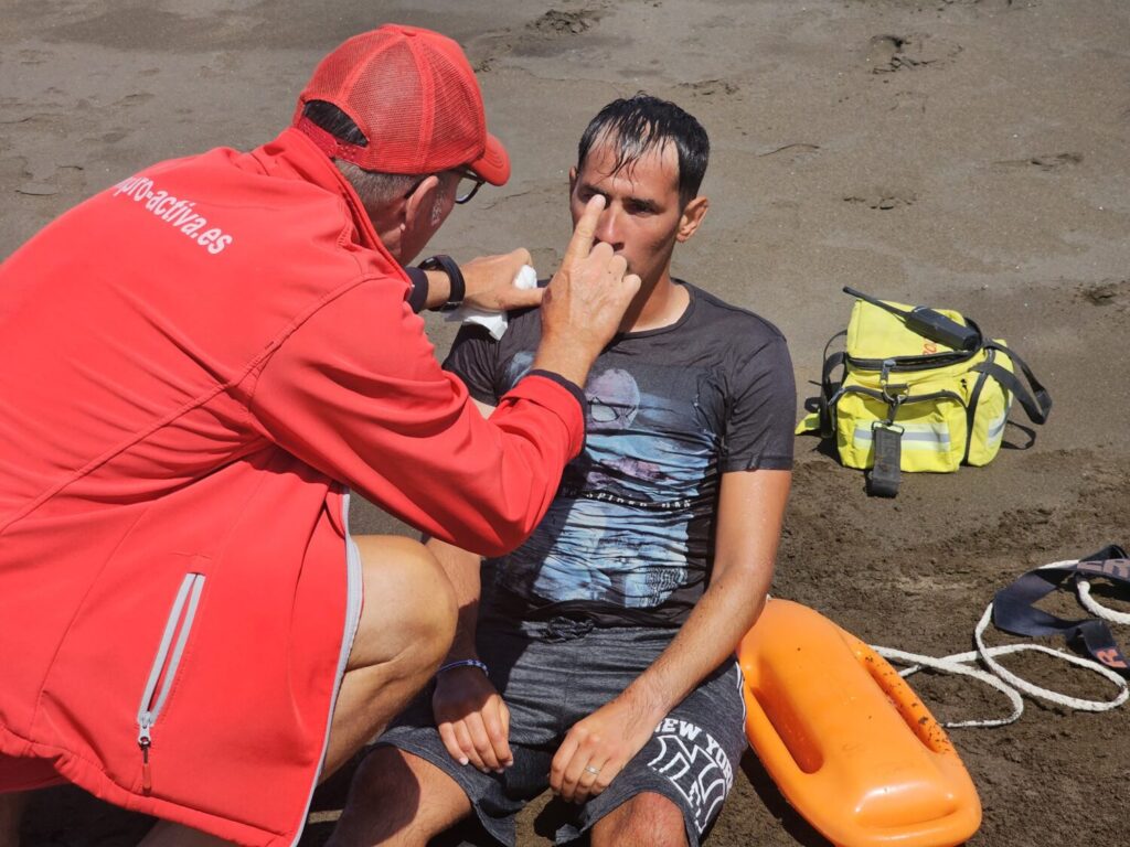 Simulacro en Melenara/ Ayuntamiento de Telde.