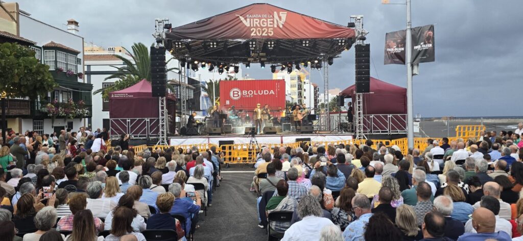 Taburiente en concierto en la Bajada de la Virgen de las Nieves 2025