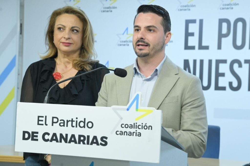 Cristina Valido, diputada en el Congreso de CC, y David Toledo, secretario de Organización de CC. Imagen Coalición Canaria