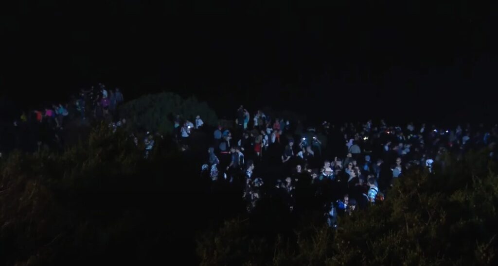 Vista aérea del inicio de la Bajada de la Virgen de los Reyes/ RTVC.