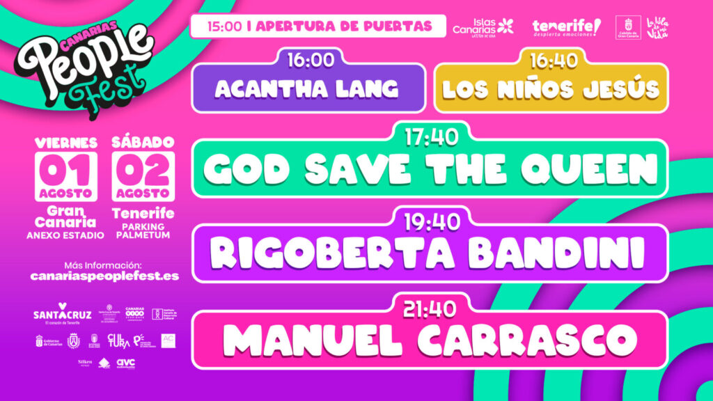 Canarias People Fest 2025: fechas, horarios y orden de actuación