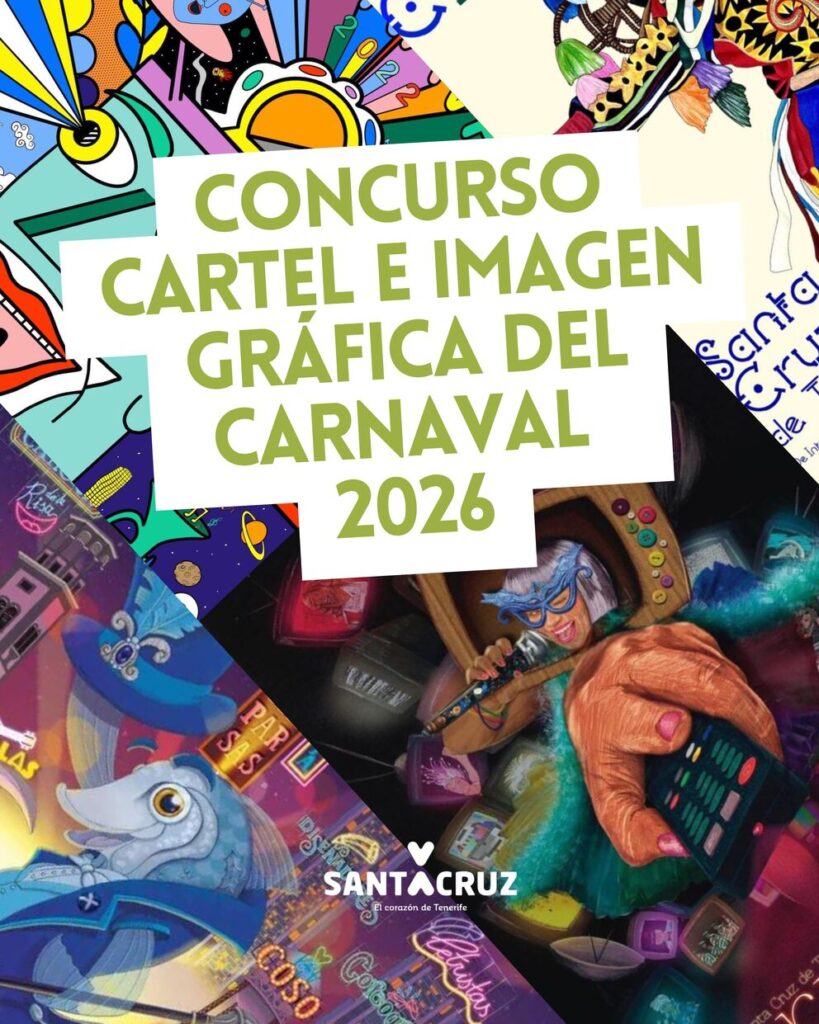 Imagen del cartel que anuncia el concurso para seleccionar cartel para el Carnaval 2026 de Santa Cruz de Tenerife