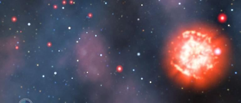 Imagen de archivo de un cúmulo de estrellas rojas