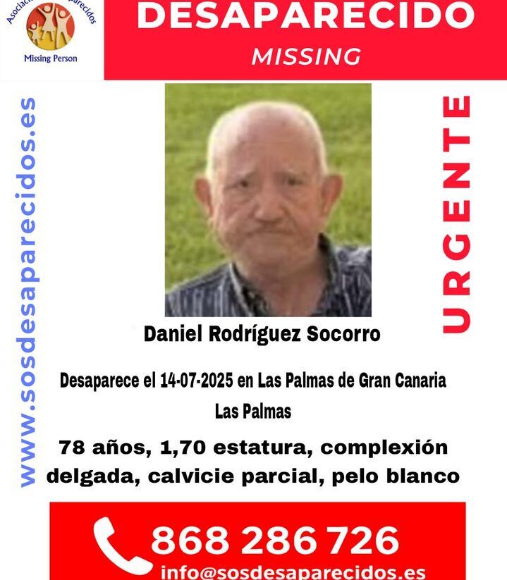 Desaparece en Las Palmas de Gran Canaria, Daniel Rodríguez Socorro