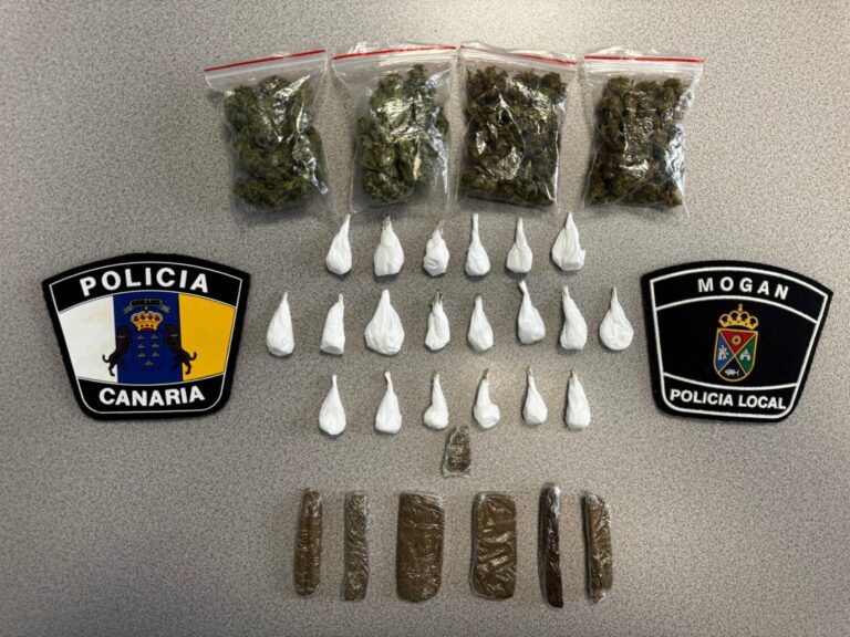 Detienen a un hombre en Gran Canaria que llevaba bolsas de cocaína, marihuana y hachís