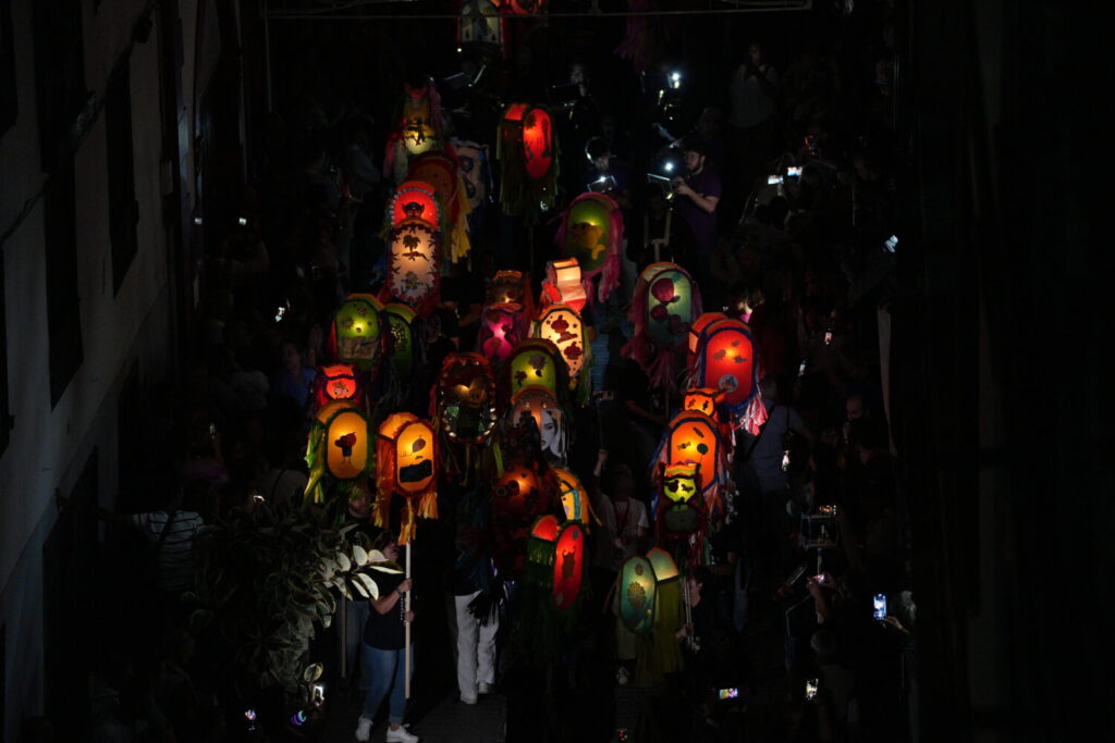 Las pandorgas iluminadas desfilaron por las calles de Santa Cruz de La Palma / Ayuntamiento de Santa Cruz de La Palma
