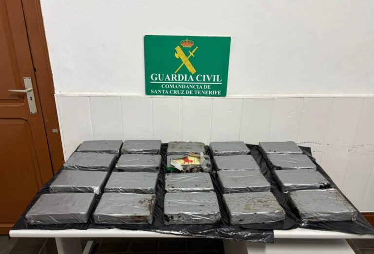 La Guardia Civil intercepta más de 20 kilos de cocaína en el litoral del norte de Tenerife