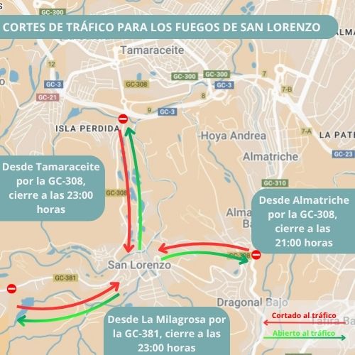 Dispositivo de seguridad y reordenación del tráfico para los Fuegos de San Lorenzo 2025