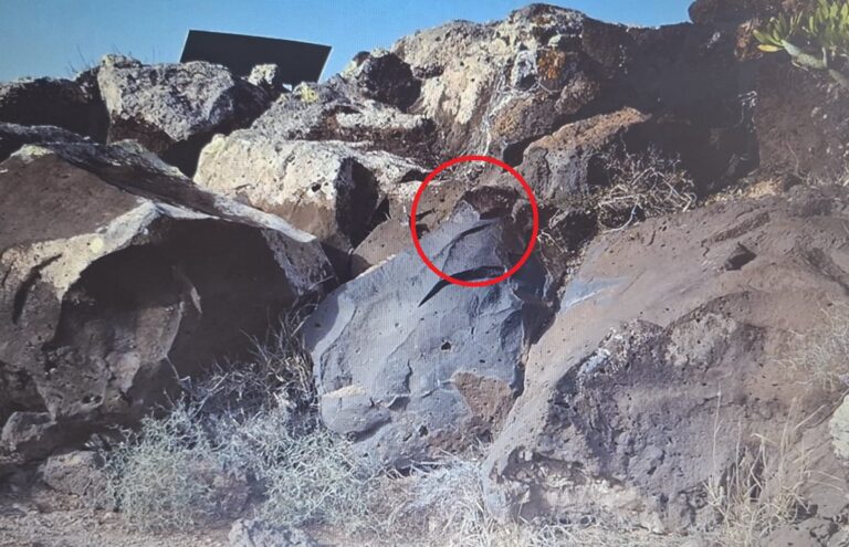 El Cabildo de Lanzarote condena atentado de grabado rupestre en el yacimiento de Zonzamas