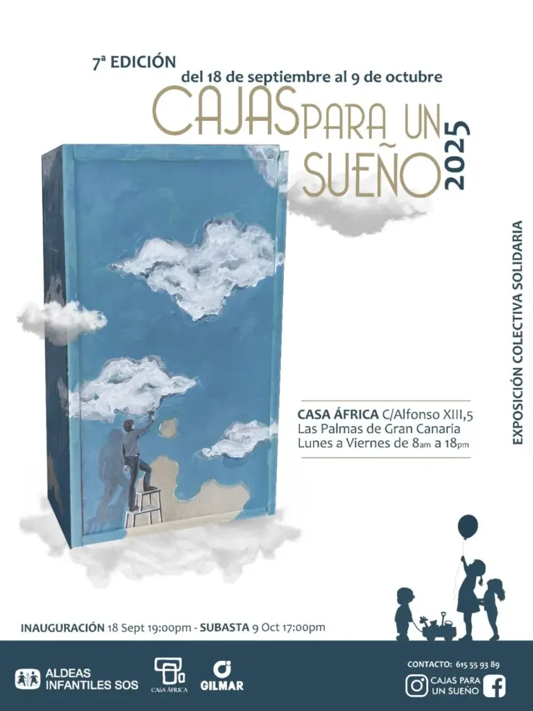 Cartel de la exposición solidaria 'Cajas para un sueño'