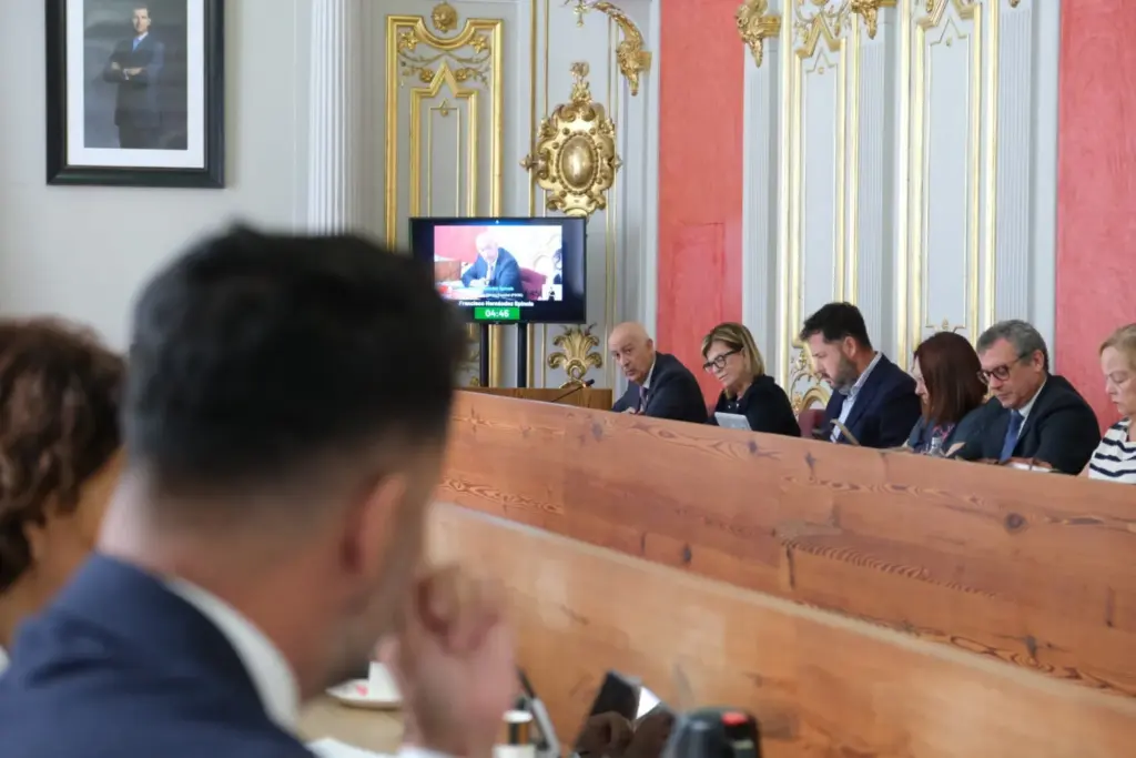 El concejal Francisco Hernández Spínola, durante su intervención en el Pleno extraordinario del Ayuntamiento de Las Palmas de Gran Canaria