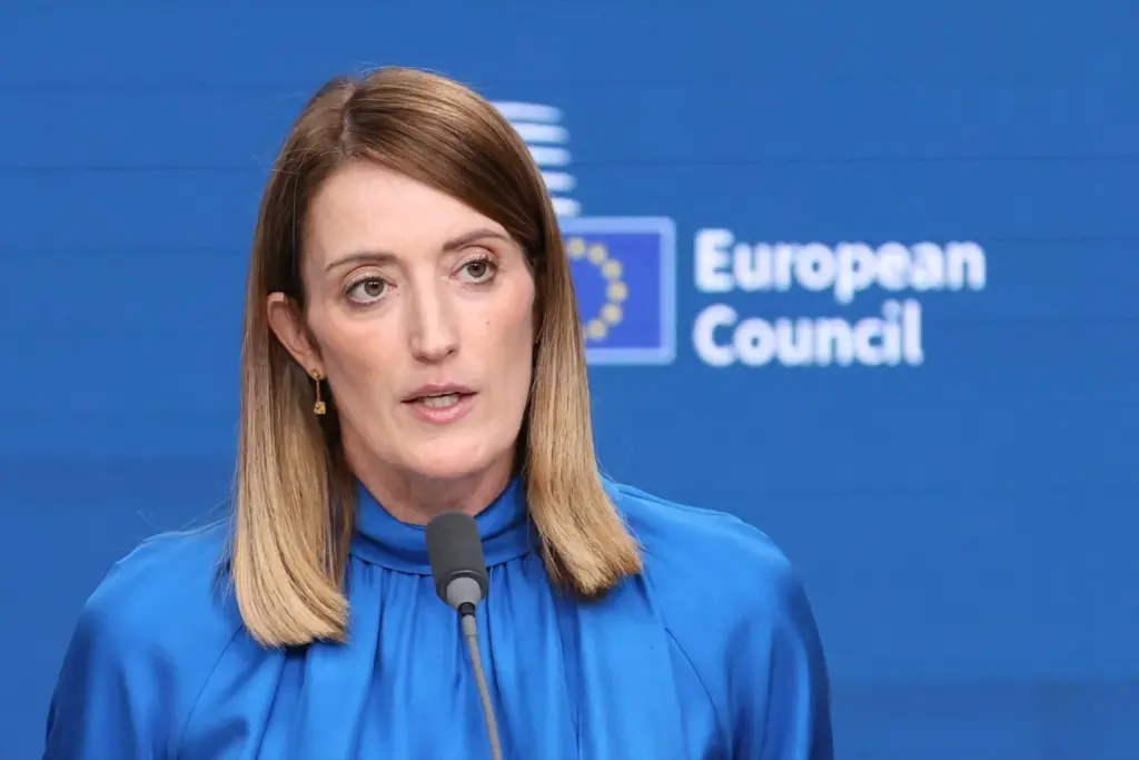 La presidenta del Parlamento Europeo, Roberta Metsola