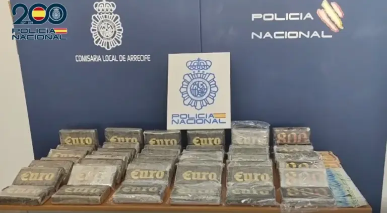 Tres detenidos con 55 kilos de cocaína en Lanzarote