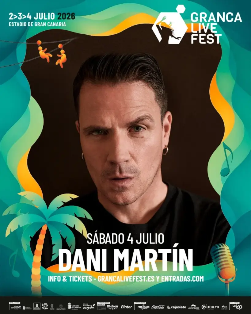 Cartel de Dani Martín en el Granca Live Fest 2026