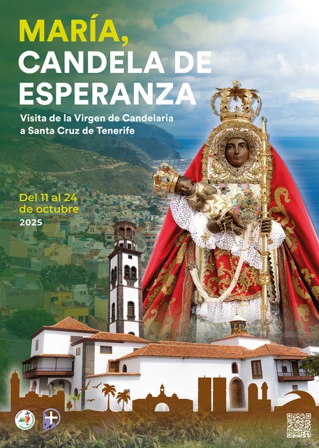 Cartel de la visita de la Virgen de Candelaria a Santa Cruz de Tenerife