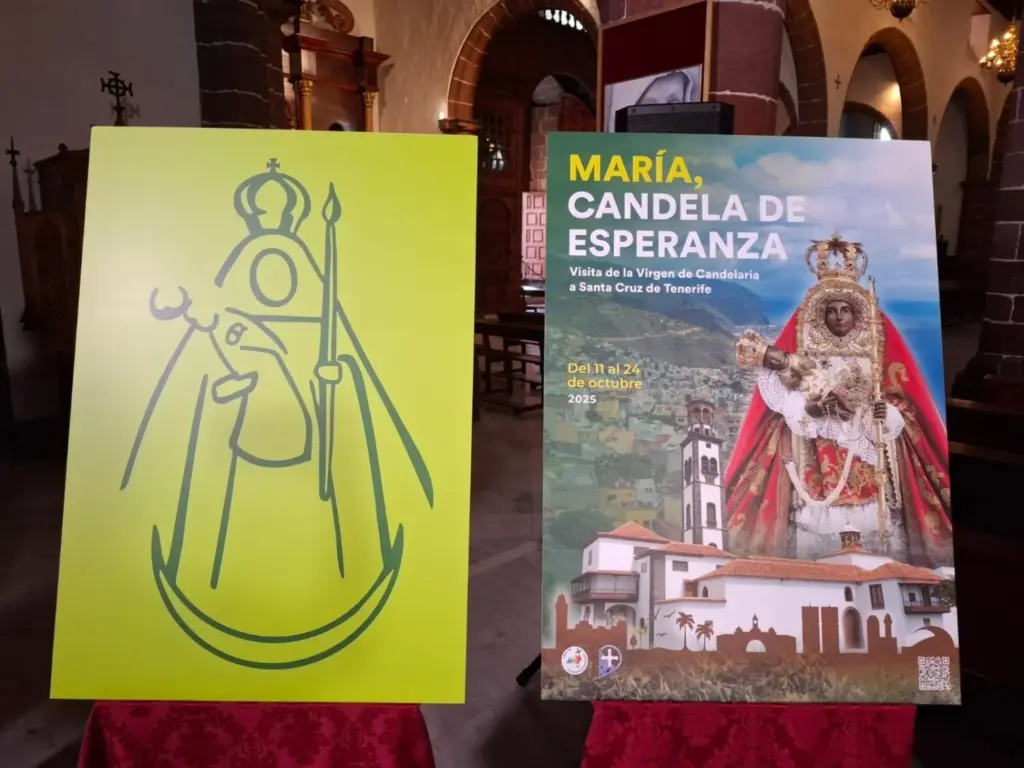 Logotipo y cartel de la peregrinación de la Virgen de Candelaria. Imagen Obispado de Tenerife