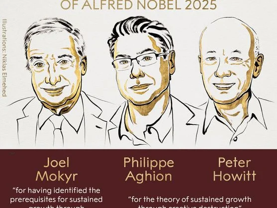 El PJoel Mokyr, Philippe Aghion y Peter Howitt ganan el Premio Nobel de Economía 2025. Real Academia Sueca de Ciencias