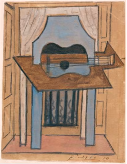 Naturaleza muerta con guitarra, cuadro de Picasso robado en el traslado de Madrid a Granada