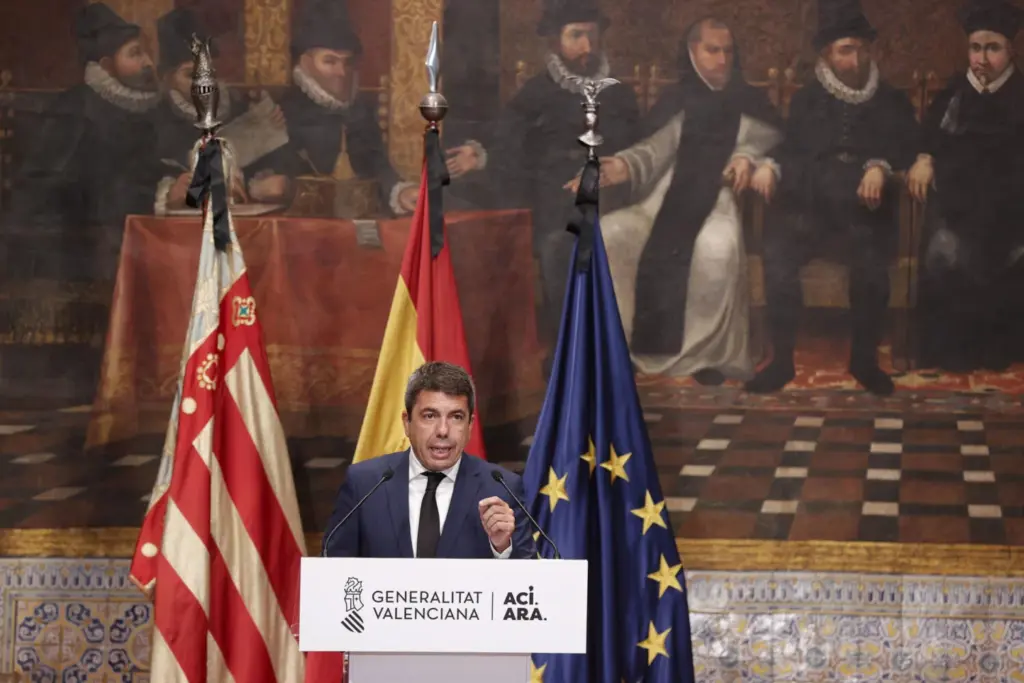 Declaración institucional de Mazón antes del acto del aniversario de la Dana, al que pidieron que no asistiese