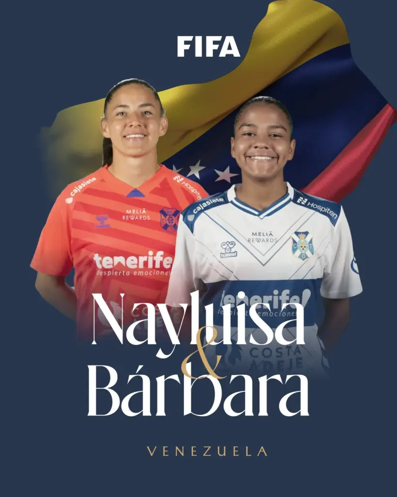 Nayluisa Cáceres y Pola jugadoras del CD Tenerife Femenino 
