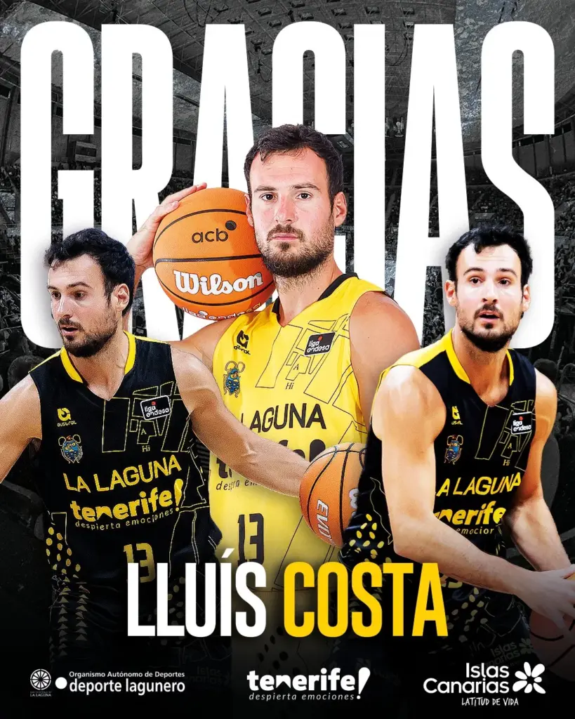 Imagen de despedida de Lluís Costa del La Laguna Tenerife en las redes sociales / La Laguna Tenerife 