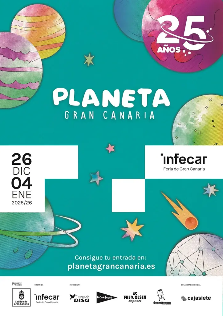 Planeta Gran Canaria regresa el 26 de diciembre a Infecar para celebrar su 25 aniversario. Cabildo de Gran Canaria.