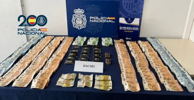 La Policía Nacional detiene a un hombre por tener 2 kg de hachís y 44.483 euros