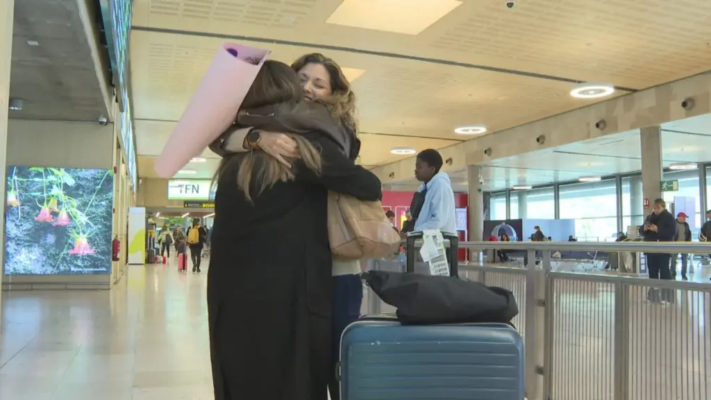 Encuentro en el aeropuerto por Navidad