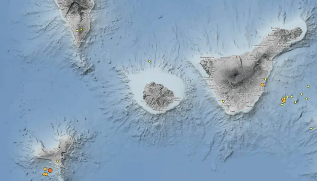 Actividad sísmica localizada por el IGN este fin de semana entre el 27 y 29 de diciembre