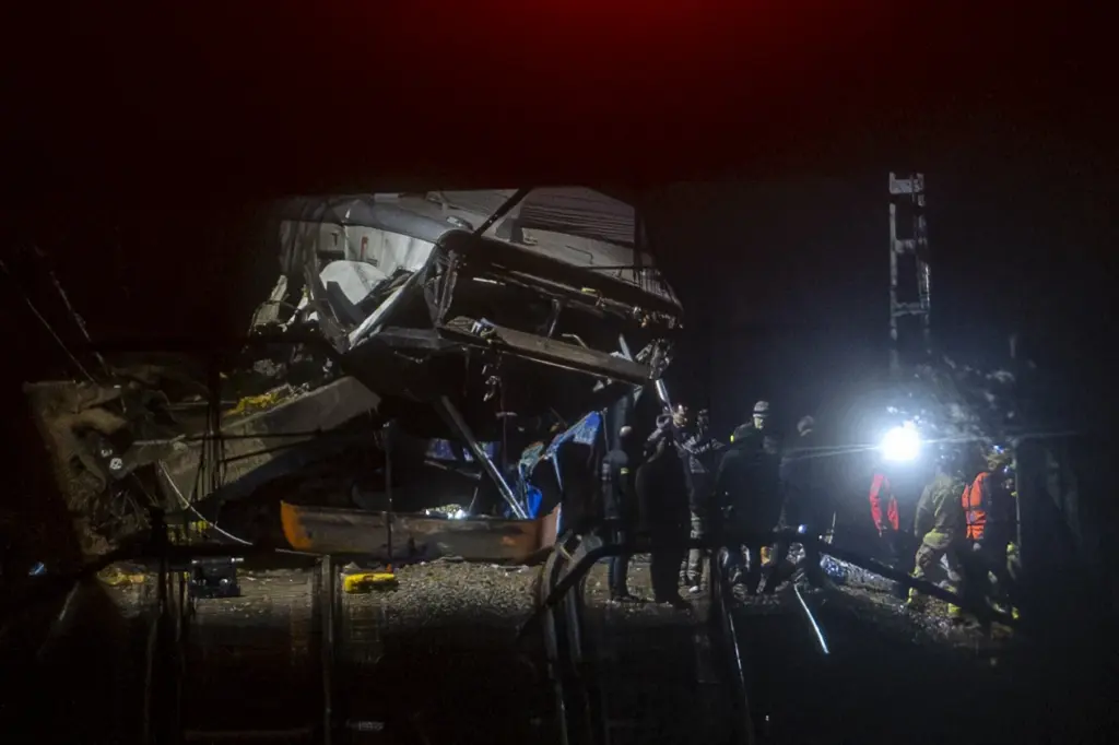 El tren accidentado, a 20 de enero de 2026, en Gelida, Barcelona, Catalunya (España). Lorena Sopêna / Europa Press