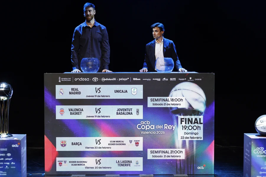 Sorteo de la Copa del Rey de baloncesto Valencia 2026. Imagen EFE
