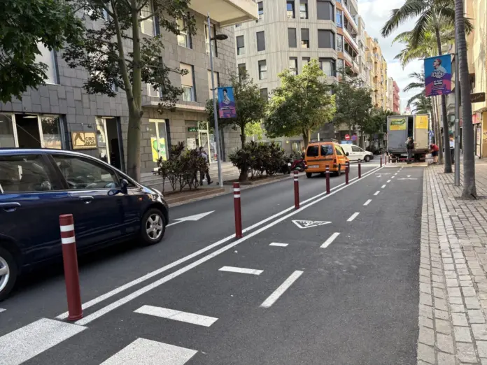 Comienza el desmantelamiento del carril bici en el centro de Santa Cruz de Tenerife