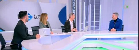 Héctor Alemán, concejal de Fiestas de Las Palmas de Gran Canaria, y Javier Caraballero, concejal de Fiestas de Santa Cruz de Tenerife, en el programa Buenos Días Canarias