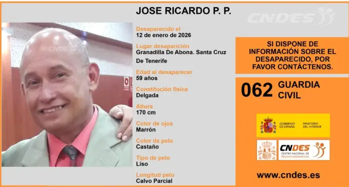 Buscan a Ricardo P.P. desaparecido desde el pasado lunes en Granadilla