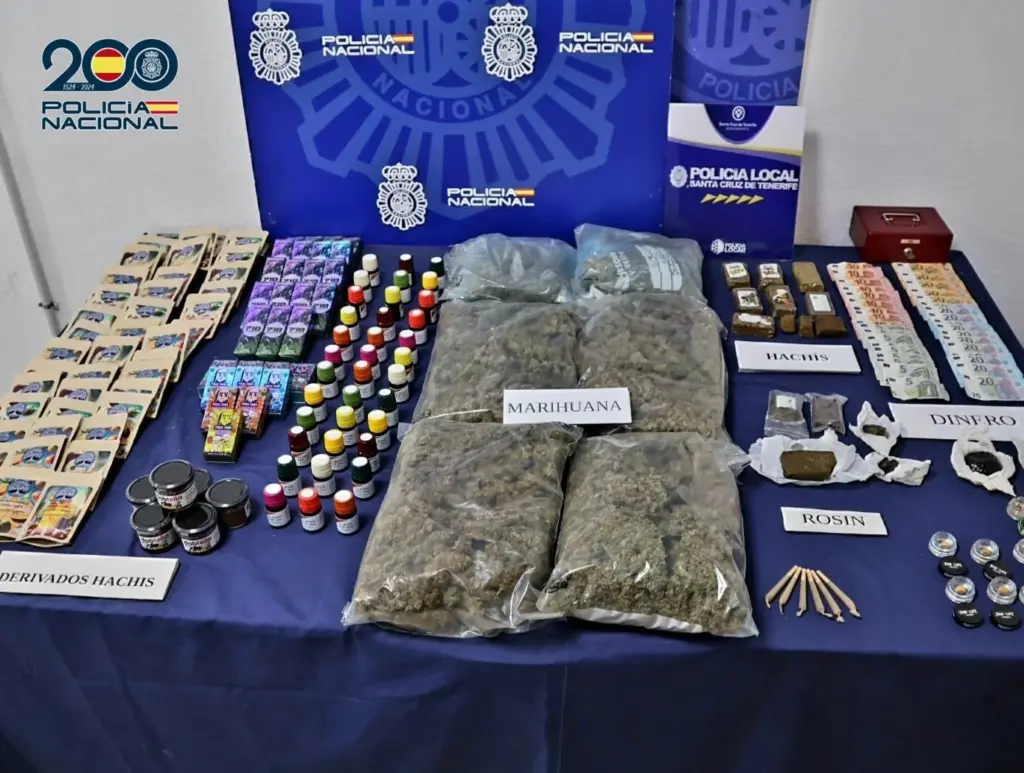 La Policía Nacional desmantela un punto de venta de marihuana y hachís en Tenerife