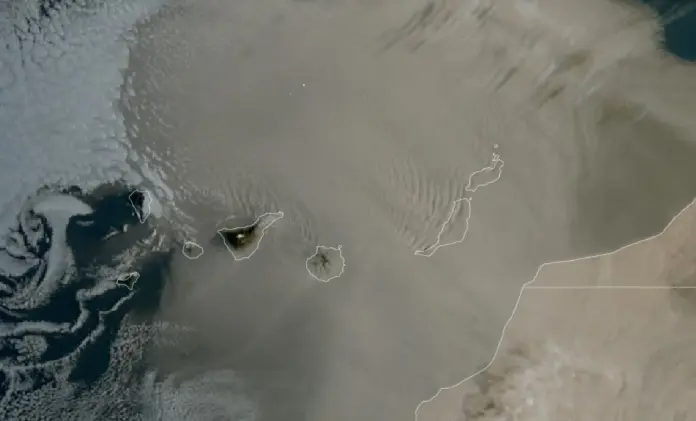 Calima en Canarias, 31 de marzo 2026. Imagen MTG-EUMETSAT