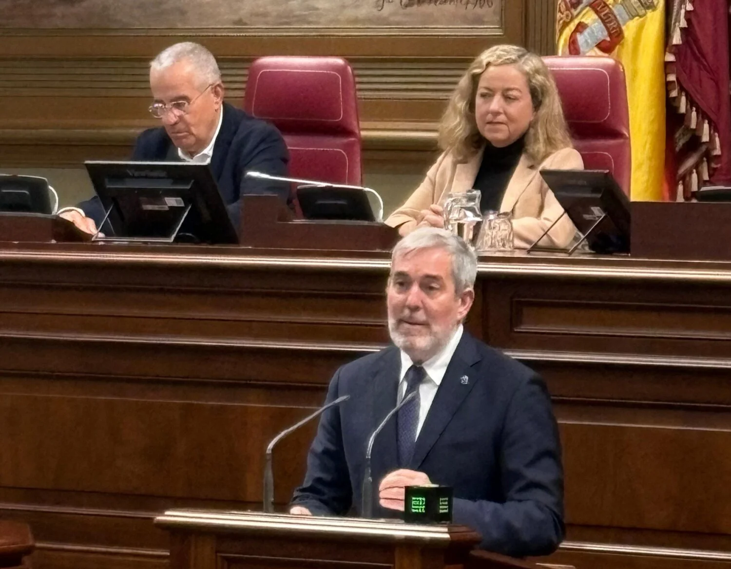 Fernando Clavijo, presidente de Canarias durante el Debate sobre el Estado de la Nacionalidad Canaria. Imagen RTVC