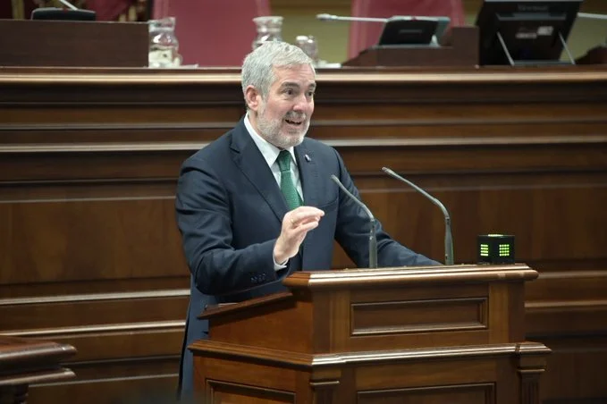 Fernando Clavijo, presidente del Gobierno de Canarias, durante la segunda sesión del Debate sobre el Estado de la Nacionalidad Canaria. Imagen Presidencia del Gobierno