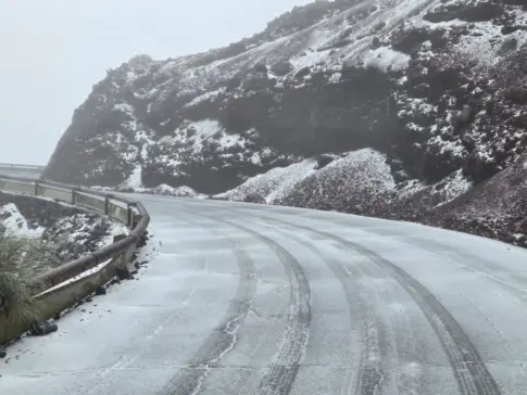 «Therese» empieza a dejar nieve en las cumbres de Canarias