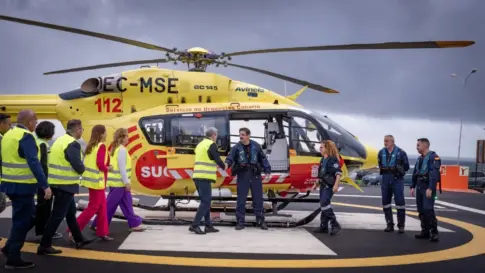 Comienza a operar el tercer helicóptero medicalizado de Canarias con sede en Fuerteventura