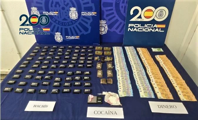 La Policía Nacional desmantela un punto de venta de droga en Cuesta Piedra