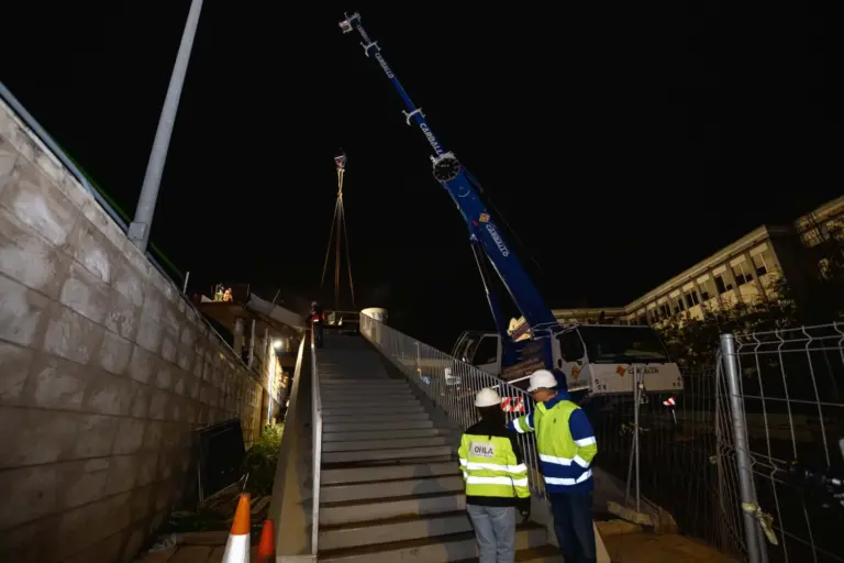 Avanzan las obras de la pasarela de Padre Anchieta, en La Laguna, con la conexión al Intercambiador