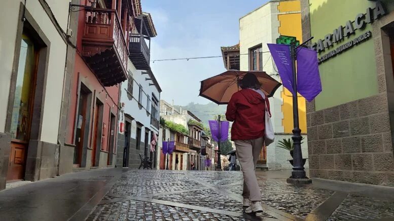 Lluvia en Teror. Imagen cedida por el Ayuntamiento de Teror