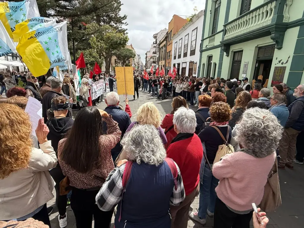 Concentración contra la guerra en Oriente Medio en La Laguna. Imagen RTVC
